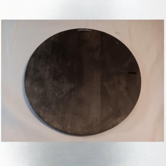 12 inch round wood frame with sun, moon, stars Handmade/repurposed etched mirror - Picture 2 of 2